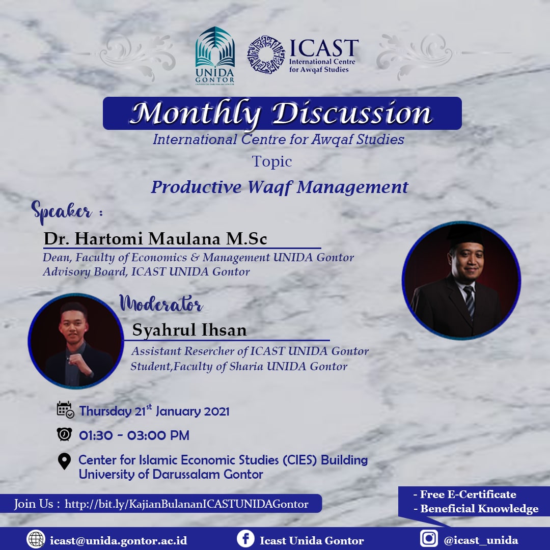 Monthly Public Discussion #Productive Waqf Management